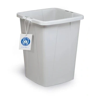 Imagen de Durable Durabin Eco Cubo de basura (90 L, certificado Blue Angel), asas transporte cómodas, paquete 6, color gris