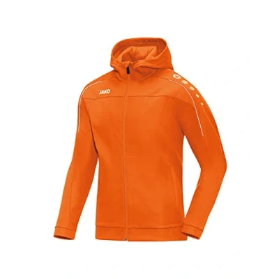 Imagen de JAKO Classico Chaqueta con capucha para hombre, color naranja neón, talla L