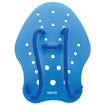 Imagen de SEAC Hand Paddle Paleta para el Entrenamiento de natación en la Piscina y mar, Azul, L