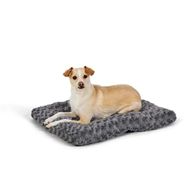 Imagen de Amazon Basics Se puede lavar a máquina Cama para mascotas, Perro Poliéster 59 x 46 6 cm (L W H), gris en espiral