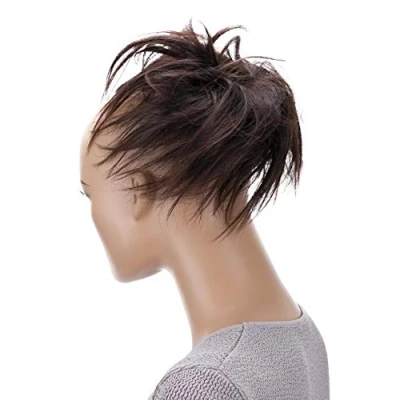 Imagen de CAISHA Postizo Goma Para El Pelo Voluminosa Grande Desordenada Fibra Sintética Resistente Al Calor Granate G7F