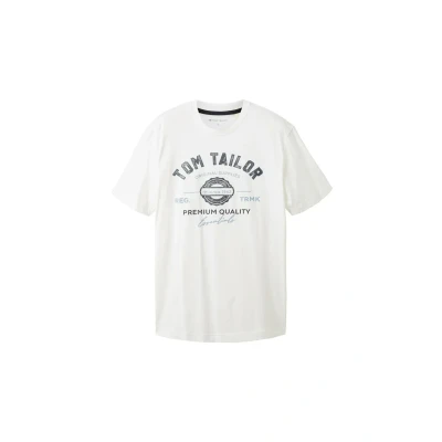 Imagen de TOM Tailor MIT LOGO Camiseta estampada, Hombre, Talla: Small, White