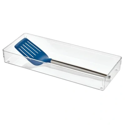 Imagen de iDesign Solución organizadora de cajones plástico reciclado: 3 x 9 2 pulgadas, contenedor transparente
