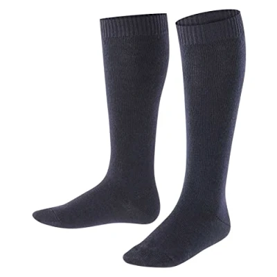 Imagen de FALKE Comfort Wool K KH lana algodón largo unicolor 1 par, Calcetines largos Unisex niños, Azul (Dark Marine 6170), 39 42