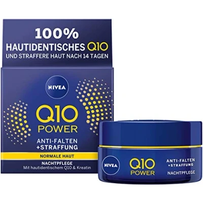 Imagen de Nivea Q10 Power anti arrugas + la racionalización Noche Cuidado Para rejuvenecedora, 8778556 Crema Noche, 2 unidades (2 x 50 ml)