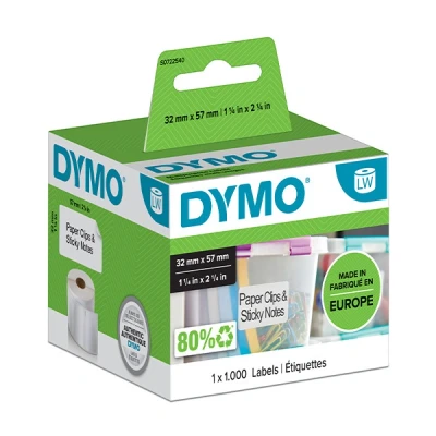 Imagen de DYMO LW etiquetas auténticas multiusos 57 mm נ32 rollo de 1000 con reverso fácil retirar autoadhesivas para etiquetadoras LabelWriter