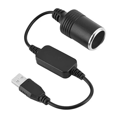 Imagen de Cuifati Puerto USB a 12V Enchufe de Encendedor Cigarrillos del Coche Adaptador convertidor Hembra Cable Cigarrillo