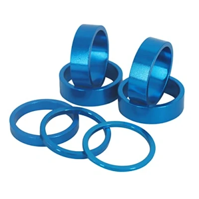 Imagen de PLATT de aleación Espaciador Auriculares Bicicleta,Anillos,Espaciadores para la Bici 1 1/8&quot; 7pcs (Azul 7PCS)