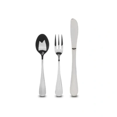 Imagen de BERGNER Q3460 Set 3 Cubiertos Infantiles en Acero Inoxidable colección Munich Silver Shiny
