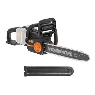 Imagen de Motosierra Nitro 40V (2x20V) WORX PowerShare WG385E.9 No incluye batería ni cargador Motor Brushless Espada 40 cm Freno de cadena y lubricado automático