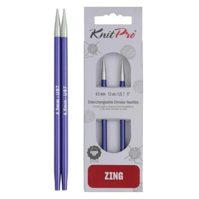 Imagen de KnitPro Zing: Agujas de Tejer: Circular: Intercambiable: Normal: 4,50 mm, Aluminio, Multicolor