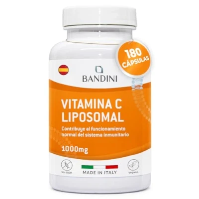 Imagen de Bandini® Vitamina C Liposomal 1000mg 180 cápsulas Veganas, Suministro 3 Meses de Pura, Contribuye al Funcionamiento Normal del Sistema Inmunológico, Altamente Biodisponible y Pura