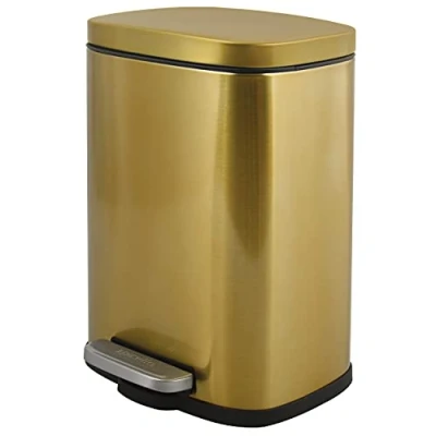 Imagen de Spirella SP2655 Akira Cubo de Basura para baño (5 L, Acero Inoxidable, Cierre Suave), Color Dorado, Plástico, Oro