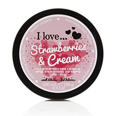 Imagen de I Love Originals Strawberries &amp; Cream Body Butter, Made With 87% Naturally Derived Ingredients Including Shea Butter Coconut Oil For Soft Hydrated Skin, Vegan Friendly 200ml