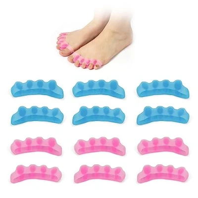 Imagen de Separador de Dedos Silicona, JANDH 12 Piezas Corrector Pies para Todos Los Pies, Expansor Pedicura, Corrección Dedos, Férula Hallux Valgus