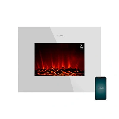 Imagen de Cecotec Chimenea Eléctrica Ready Warm 2690 Flames Connected White. 2000 W, Tamaño 26&quot;, WiFi, 2 Niveles de Potencia, Mando a Distancia, Temporizador, 25 m2