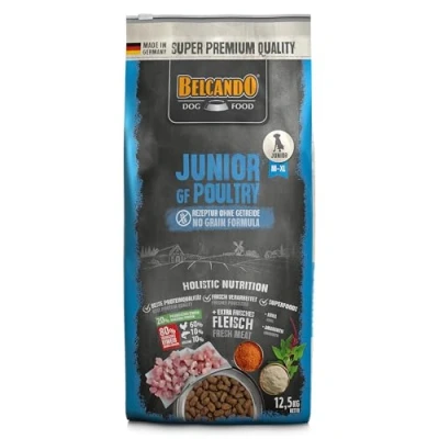 Imagen de Belcando Junior GF Poultry [12,5 kg] Alimento sin Cereales para Perros jóvenes seco Completo a Partir de 4 Meses Edad