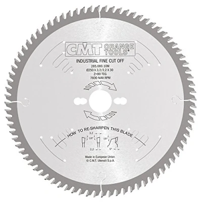 Imagen de CMT Orange Tools 285.080.10M Sierra circular 250x3.2x30 z 80 atb 15 grados silenciosa