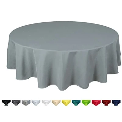 Imagen de Home Direct Mantel 100% poliéster, Redondo 140cm Gris Claro
