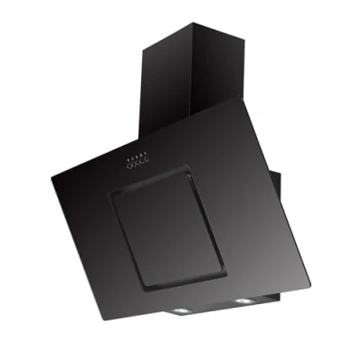 Imagen de Respekta campana extractora 90 cm sin cabeza aspiradora inclinada carcasa de metal con pantalla cristal en negro funciones escape y recirculación CH2201090SBZ B 54 62 dB