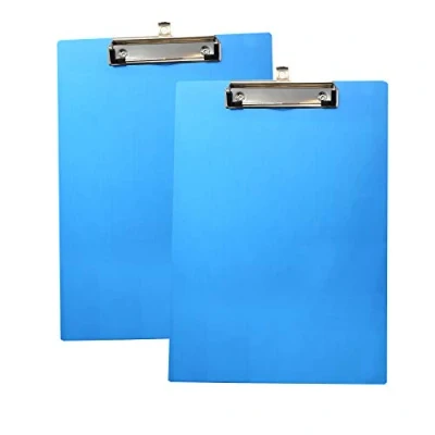 Imagen de 2x TUKA A4 Portapapeles de Aluminio con Pinza, Abrazadera metal Recubierto Goma, Tablilla Sujetapapeles, Gran Resistencia, Robusto Juego 2, Azul TKD8025 blue