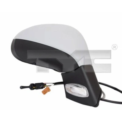 Imagen de Espejo retrovisor Tyc 326 0085 derecha imprimado Ajuste por cable, convexo, con sensor de temperatura PEUGEOT: 207 Hatchback, SW, CC