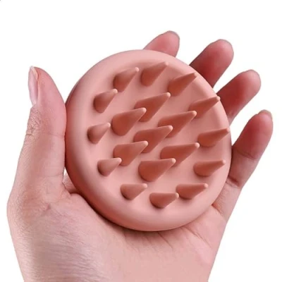 Imagen de Cepillo de masaje del cuero cabelludo silicona para exfoliar y estimular el crecimiento cabello reduce la caspa Premium Scalp Massage Brush（Pink）