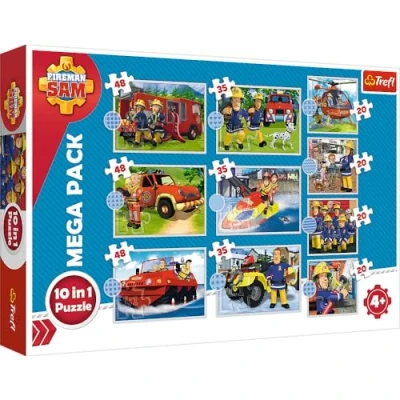 Imagen de Trefl Lernen Sie Die Ekipe Der Feuerwehrmann Sam Strażak Puzzle, Multicolor, 10 w 1 (90382)