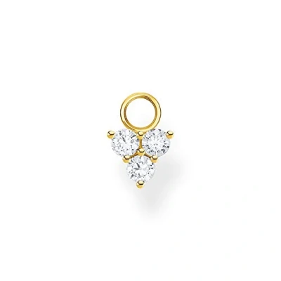 Imagen de THOMAS SABO Pendientes Colgante Piedras Blancas Plata Chapada en Oro EP008 414 14, Amarillo