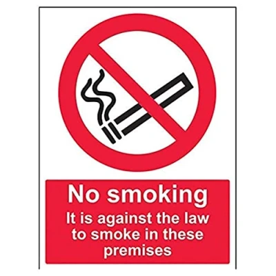 Imagen de VSafety Letrero de prohibición para no fumar (300 mm x 400 mm, plástico rígido, 1 mm)