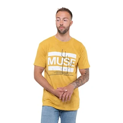 Imagen de MUSE Camiseta oficial de Origin of Symmetry Nue para hombre, color naranja y amarillo, L