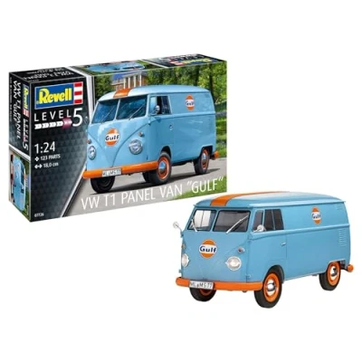 Imagen de Revell modelismo I Juego de VW T1 Panel Van (Gulf Decoration) Escala 1:24 125 piezas A partir 13 años Volkswagen Clásico Auto Modelo manualidades