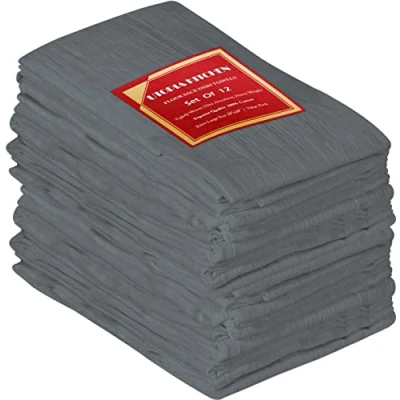 Imagen de Utopia Kitchen Paquete de 12 paños Cocina, 71,1 x cm, 100% algodón, para Limpieza y Secado, Altamente absorbentes, Gris Claro