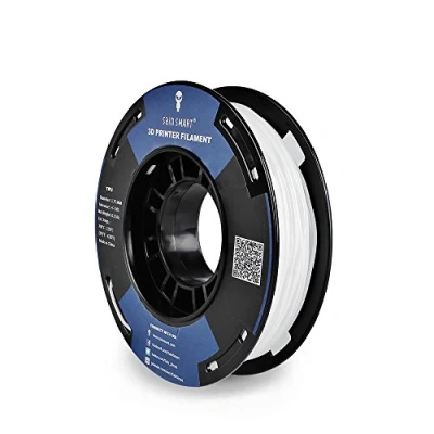 Imagen de Bobina pequeña de SainSmart, 1,75 mm, filamento 3D poliuretano termoplástico flexible, 250 g, tolerancia: +/ 0,05 Shore 95A, (blanco)