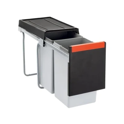 Imagen de Franke Cube 30 2 Way Manual Pull Out Waste / rubbish bin, x 15 Litre by Kitchen Systems