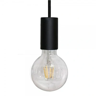 Imagen de wonderlamp W A000004 Portalámparas Colgante Cable Textil E27, Negro, 180 x 4.5 cm