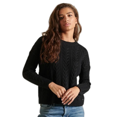 Imagen de Jersey de mujer con hombros caídos y cuello redondo punto algodón Superdry