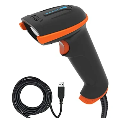 Imagen de Tera Lector de código láser 1D Escáner Barras con Cable Mano A Prueba Polvo Golpes Impermeable IP65 Compatible iOS Windows para Biblioteca/Tienda,L5100Y