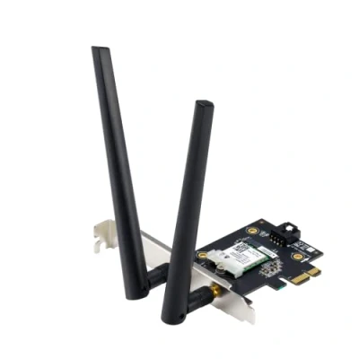 Imagen de Tarjeta de red ASUS PCE AX1800, PCI, Wi Fi 6, Doble banda, BT 5.2, Seguridad WPA3, OFDMA, MU MIMO, Negro