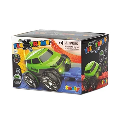 Imagen de Flextreme Coche Verde con luz, Carcasa Intercambiable y Luces para la Pista (Smoby 180905 Web)