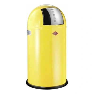 Imagen de WESCO Pushboy Cubo de basura (chapa acero con recubrimiento en polvo, 50 litros capacidad, tapa inoxidable, depósito interior extraíble)