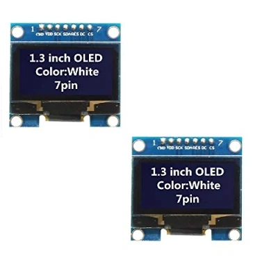 Imagen de Fasizi 2pcs 1.3 pulgadas SPI 128x64 SSH1106 OLED LCD Display Módulo para Arduino AVR PIC STM32 Fuente blanca