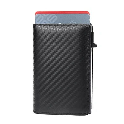 Imagen de NA Custodia per Carte di Credito con Protezione RFID da Uomo Antimagnetica Sottile in Pelle PU Uomini e Donne(Nero)
