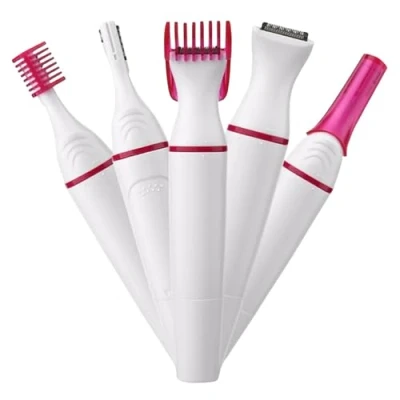 Imagen de afeitadora eléctrica para mujer, 2 en 1, de cejas y depiladora sin dolor cara, cejas, labios, nariz, piernas, axilas, bikini,