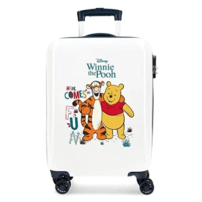 Imagen de Pepe Jeans, Disney Winnie The Pooh Maleta de cabina Blanco 38x55x20 cms Rígida ABS Cierre combinación lateral 34L 2 kgs 4 Ruedas dobles
