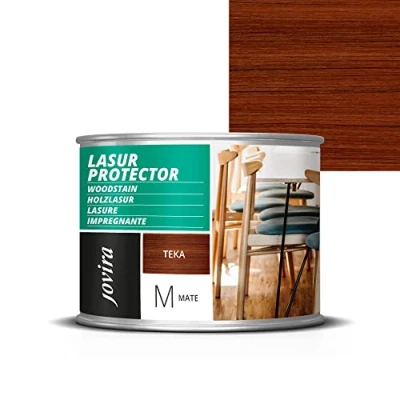Imagen de JOVIRA PINTURAS Lasur Protector Mate. Protege, decora y embellece todo tipo de madera (375 Mililitros, Teka)