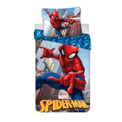 Imagen de Juego de cama Spiderman City 100% algodón, reversible, funda nórdica 140 x 200 cm + almohada 65
