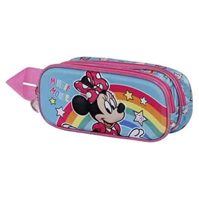 Imagen de Karactermania Minnie Mouse Colors Double Estuche escolar para niños, Talla: One Size, Azul