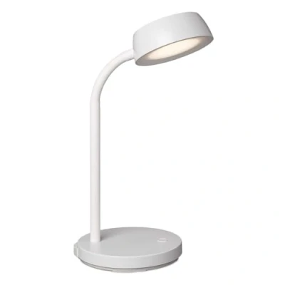 Imagen de MAUL Lampara escritorio LED MAULabby Pequeña de con soporte Moderna mesa para flexible luz blanca cálida 3000K Blanco