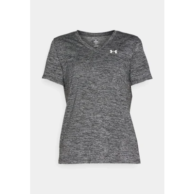 Imagen de Under Armour UA Tech SSV Twist camiseta de manga corta para mujer, deporte cómoda, color negro/blanco